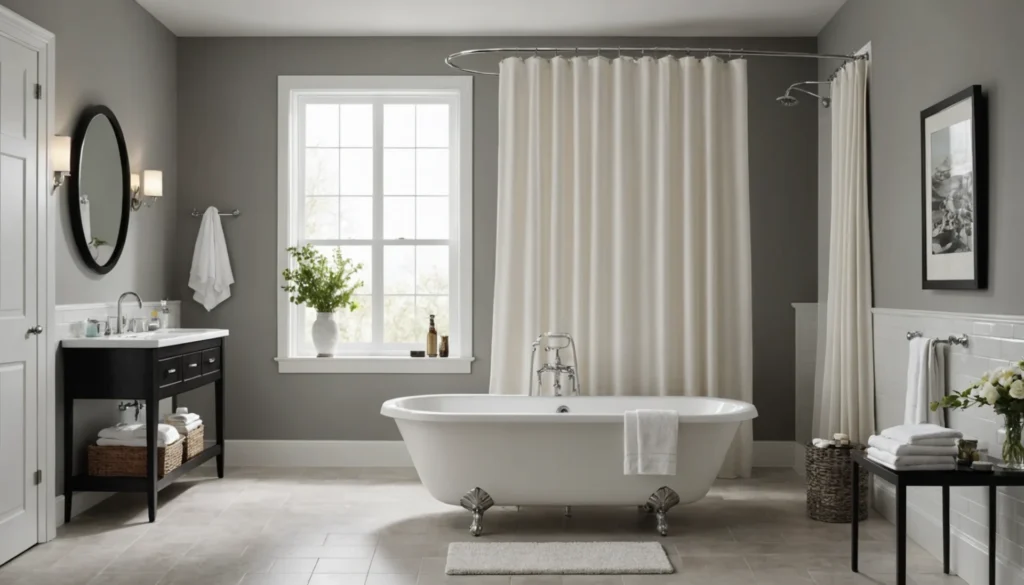 rideau de douche sans perçage pour baignoire