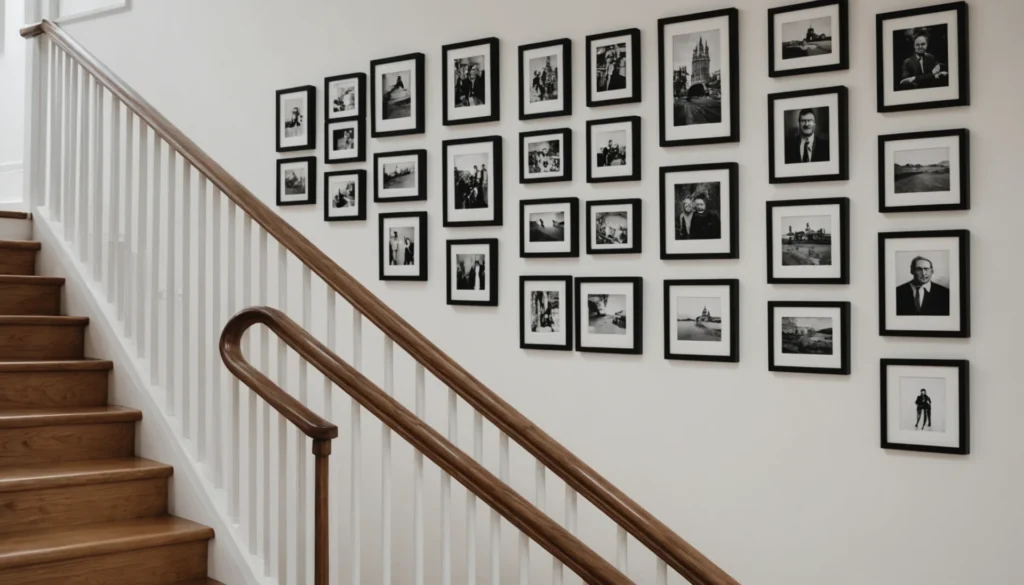 accrocher des photos dans la cage d’escalier