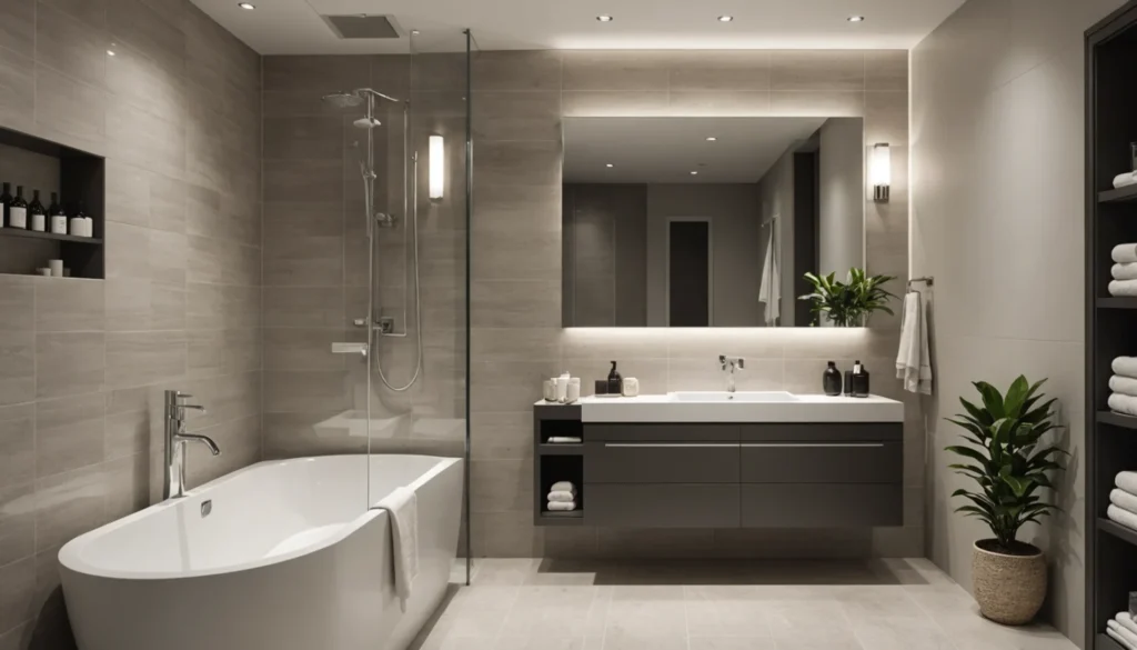grands carreaux pour petite salle de bain